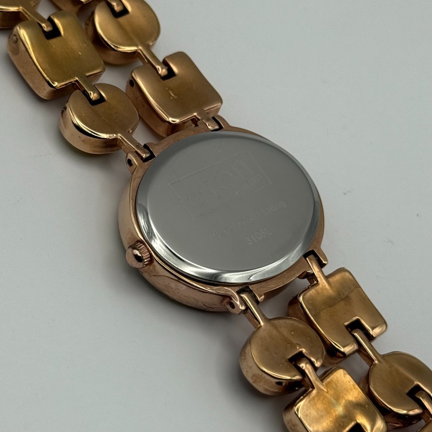 Eton Ladies Quartz Watch Mother of Pearl Rose Gold Tone Bracelet Working 31mm