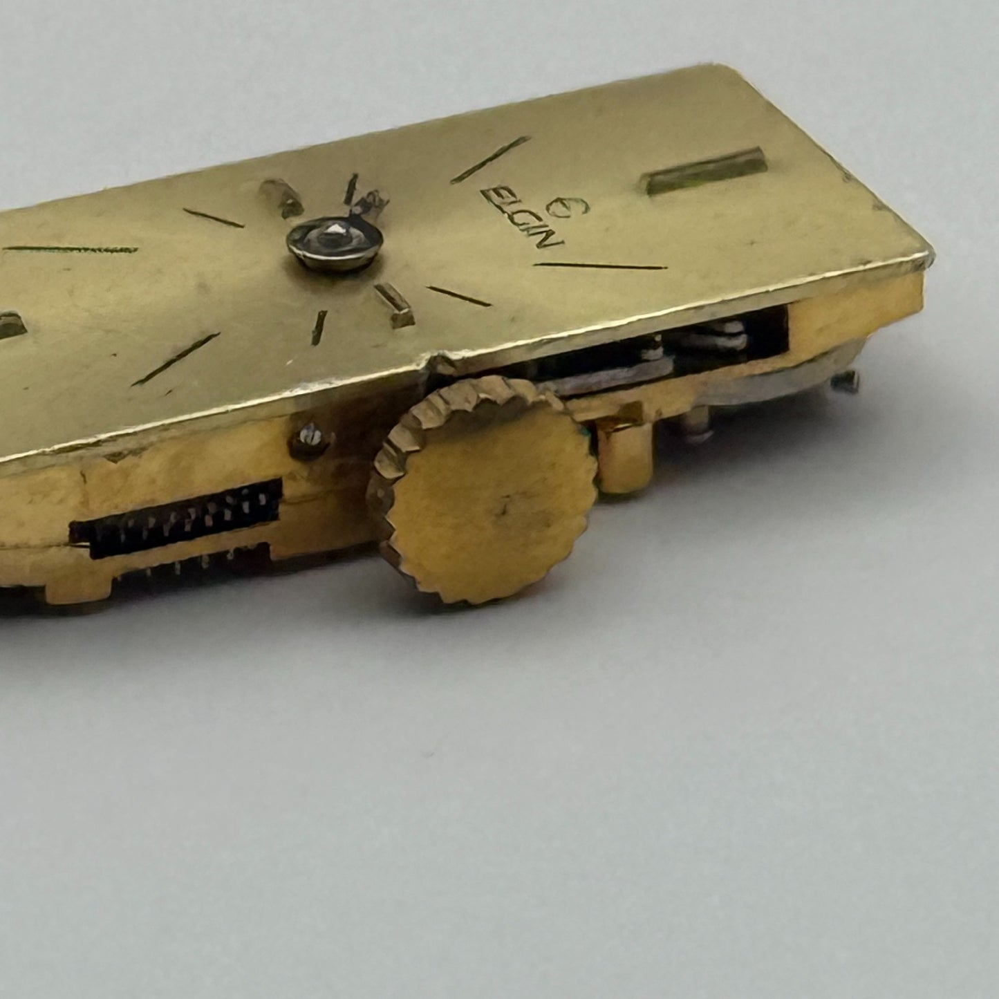 FHF 59-21 Elgin Baguette Watch Movement Manual Wind Vintage Parts Repair 8.8mm