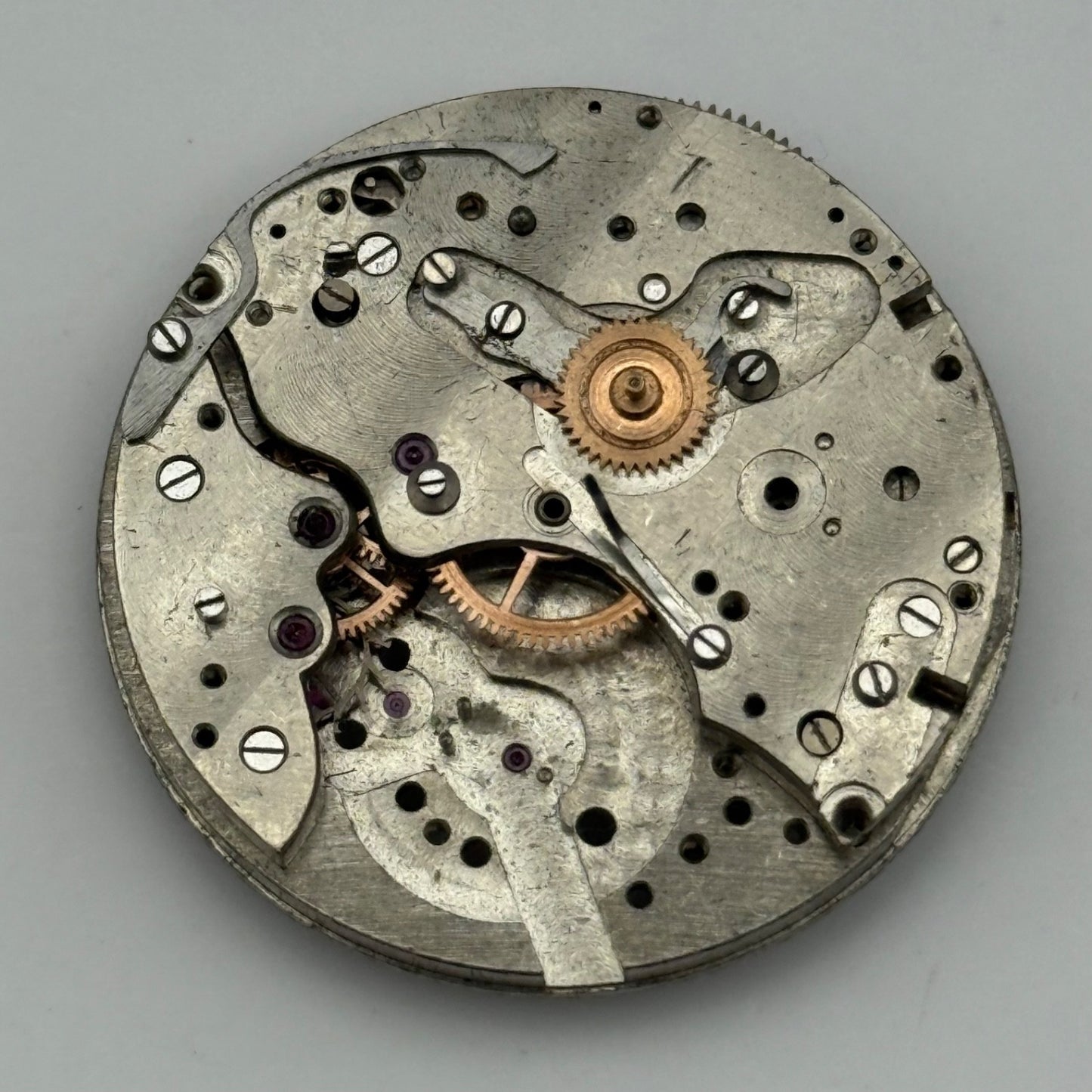 Landeron Brevet Watch Movement Chronograph Vintage Incomplete Parts Swiss 31.7mm