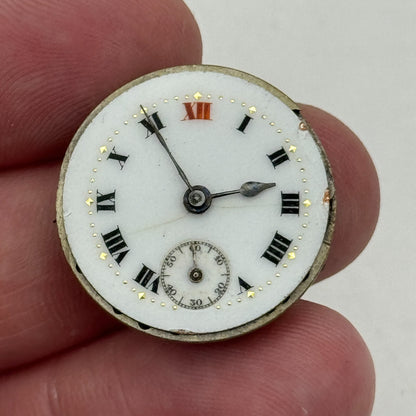 23.6mm Unidentified Swiss Sub Seconds Trench Watch Movement Manual Wind PARTS