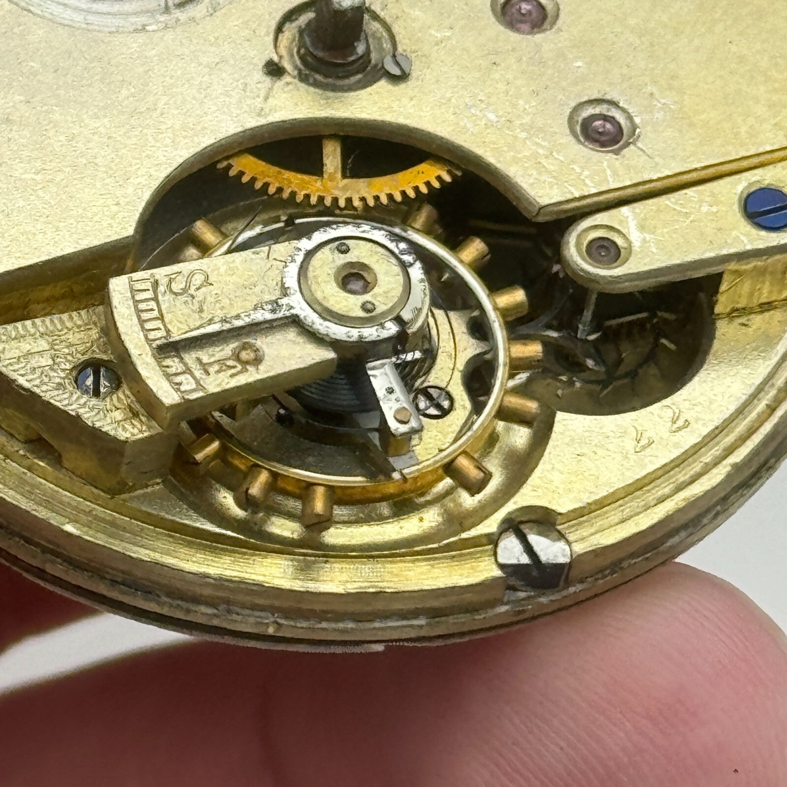 44.8mm Antique Henry E Peck London Swiss Key Wound Pocket Watch Movement PARTS