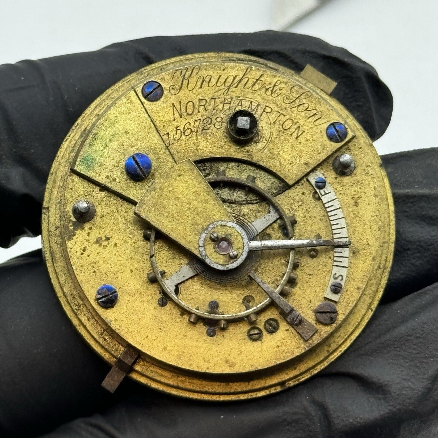 41.3mm Knight & Son Northampton Balance Ok Pocket Watch Movement FOR PARTS