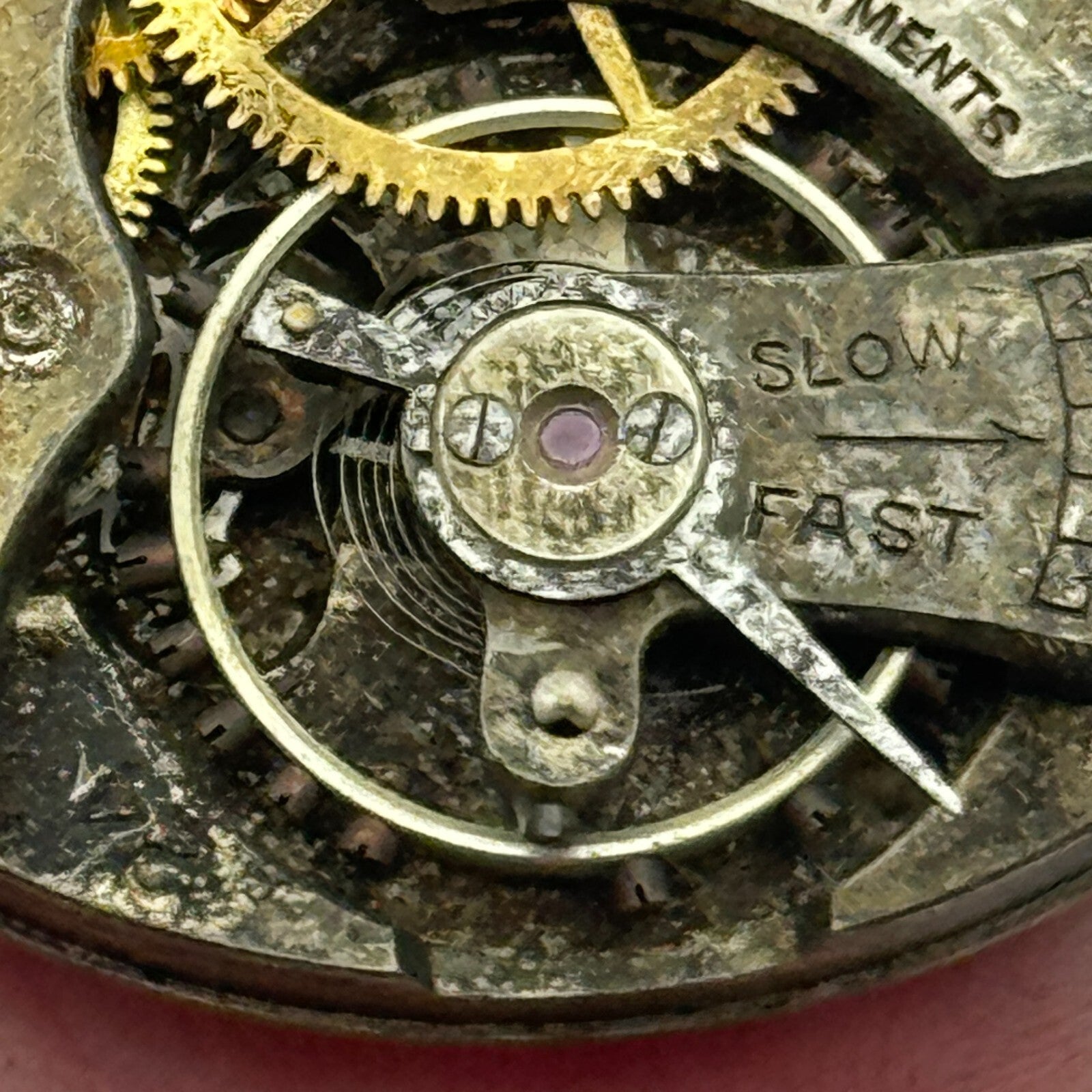 43.1mm Open Face Piedmont Watch Co 6 Jewels Swiss Pocket Watch Movement PARTS