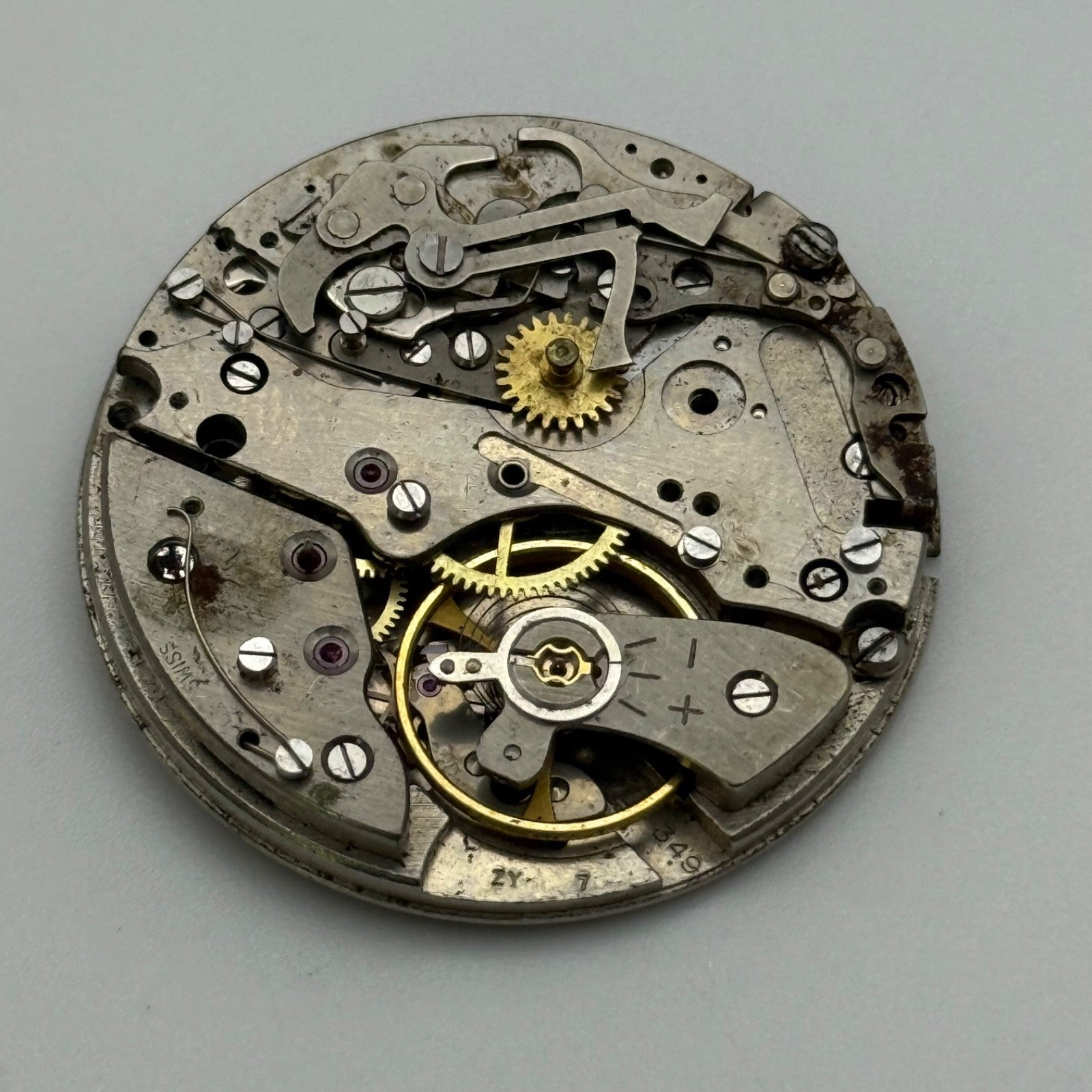 Landeron 349 Chronograph Watch Movement Rare Manual Vintage Swiss Parts 31.5mm