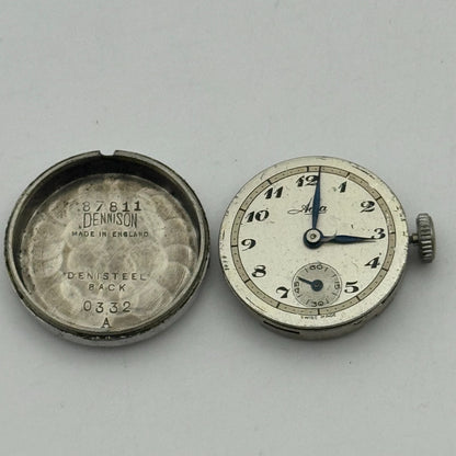 19.7mm Avia Dennison Denisteel Manual Wind Swiss Watch Movement Vintage PARTS