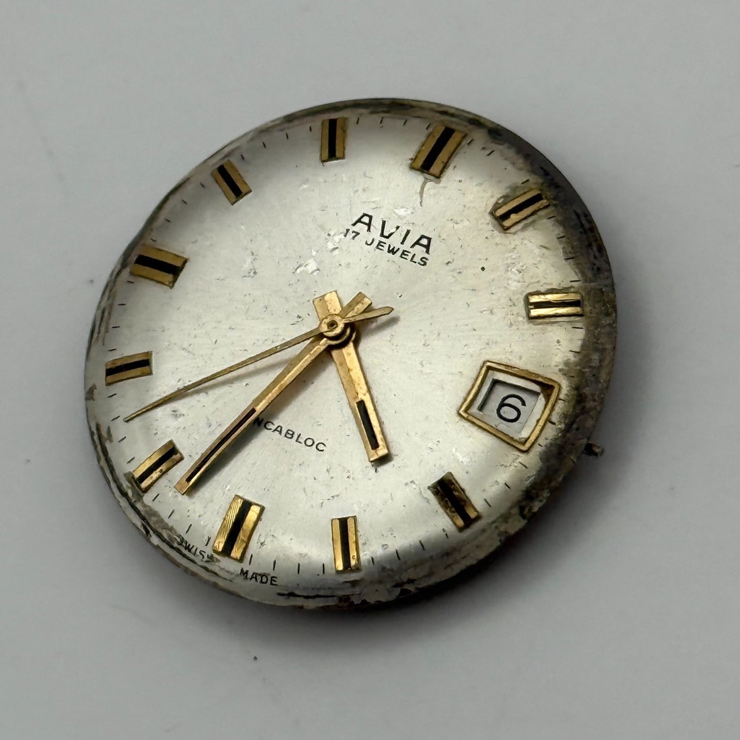 FHF ST 96-4 Watch Movement Avia Manual Wind Vintage Swiss Parts Repair 25.8mm