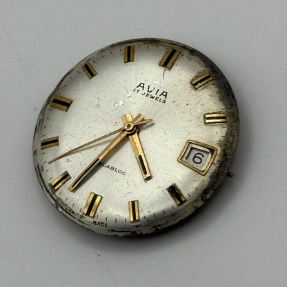 FHF ST 96-4 Watch Movement Avia Manual Wind Vintage Swiss Parts Repair 25.8mm