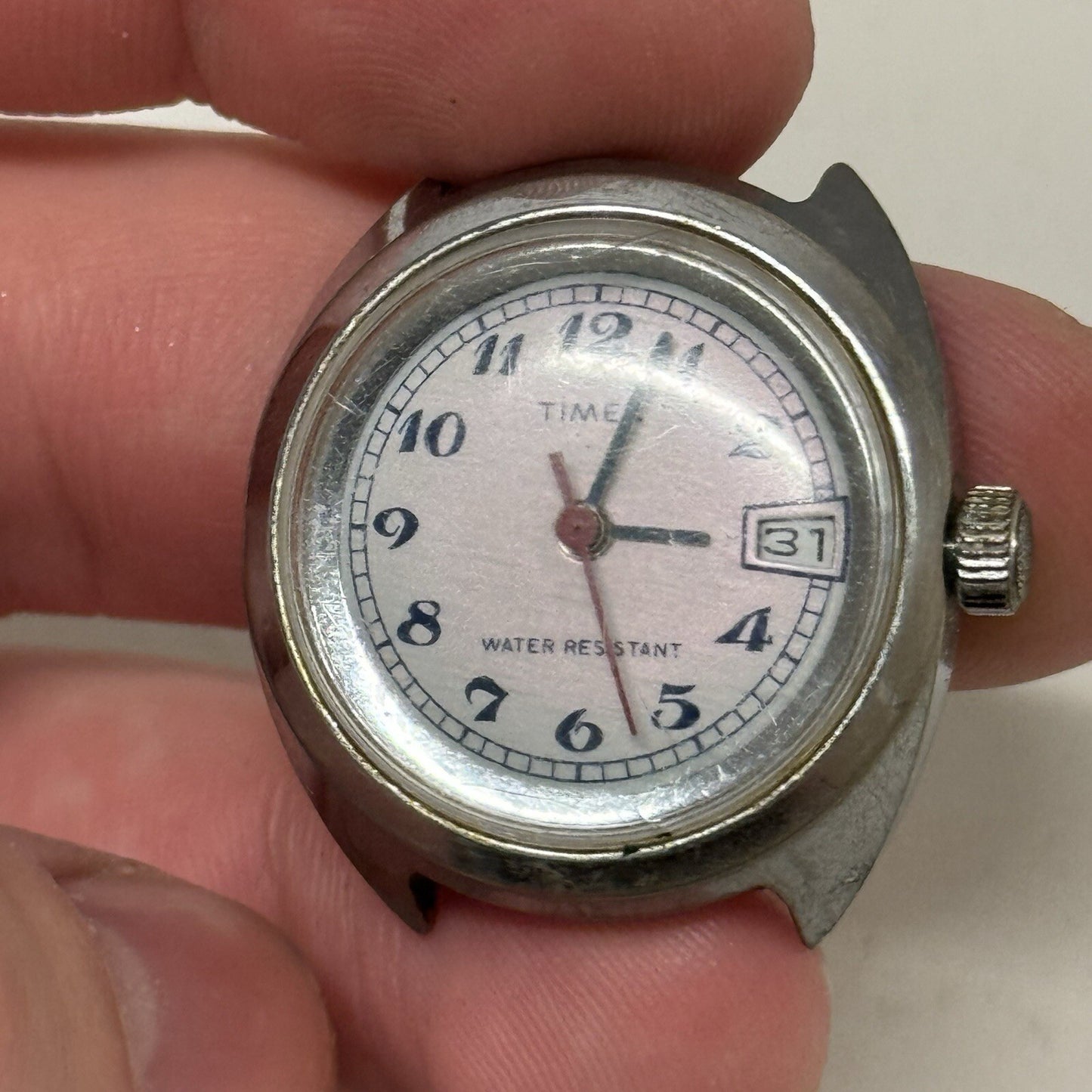 27mm Ladies Timex Sweep Seconds Date Dial GB Made Watch Head TO RESTORE