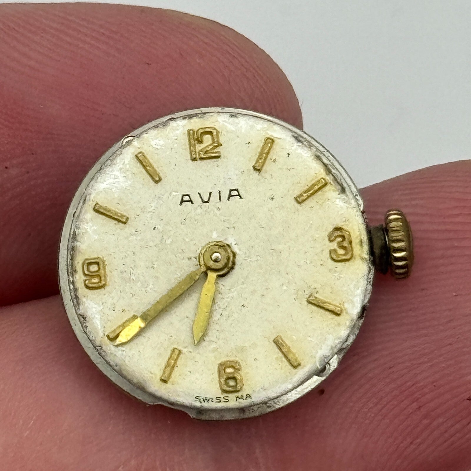 17.5mm Ladies Avia Felsa F 4023 Manual Wind Watch Movement Swiss Vintage PARTS