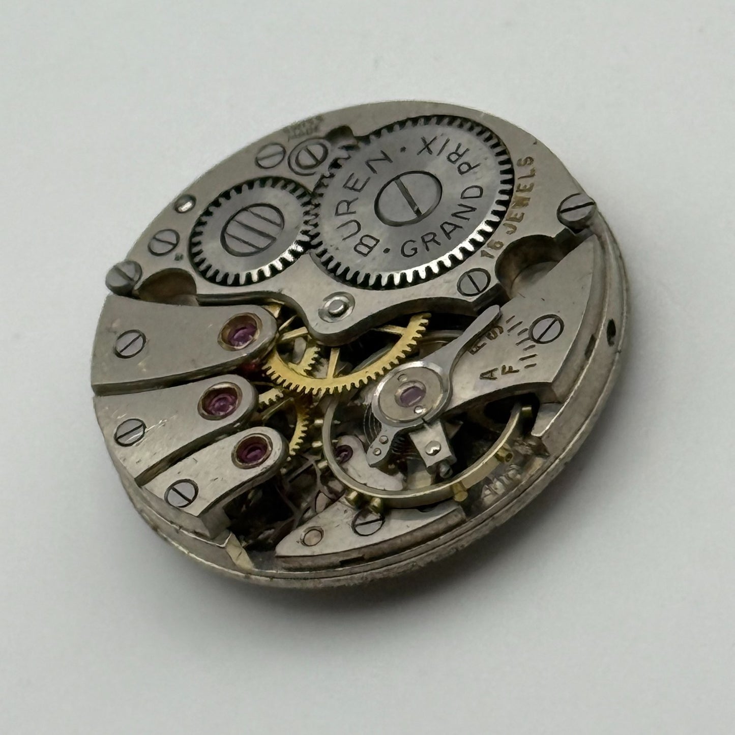 Buren 410 Grand Prix Watch Movement Manual Wind Vintage Parts Repair 23.6mm