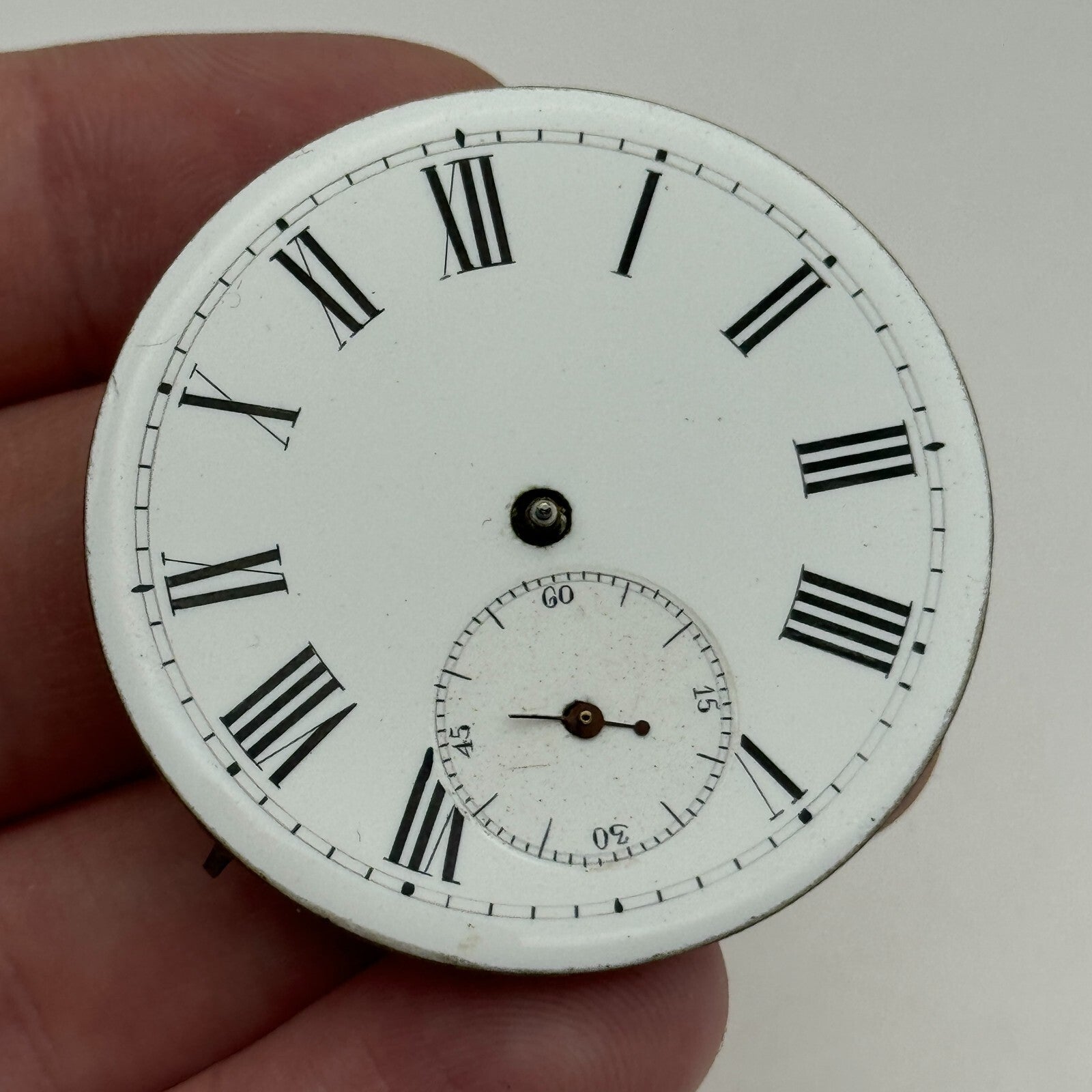 43mm XPU Antique Key Wound Roman Numerals Dial Pocket Watch Movement PARTS SPARE