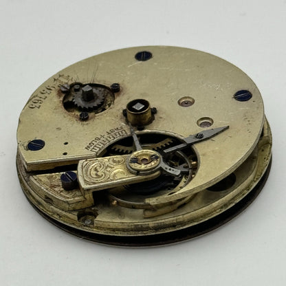 40.7mm Antique Unidentified Interesting Key Wound Pocket Watch Movement PARTS