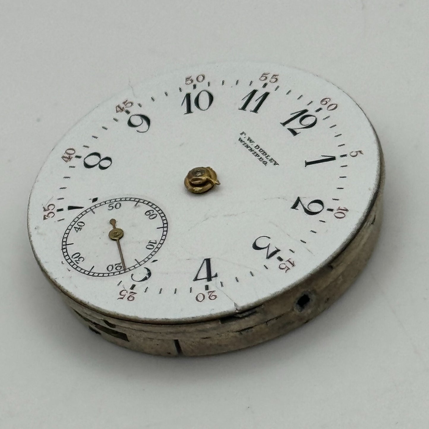29.5mm F W Dudley Winnipeg 24 Hour Dial Trench Watch Movement Manual Wind PARTS