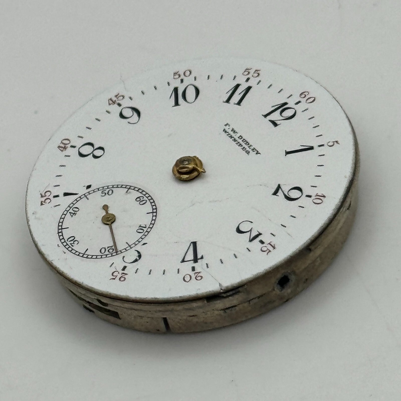 29.5mm F W Dudley Winnipeg 24 Hour Dial Trench Watch Movement Manual Wind PARTS