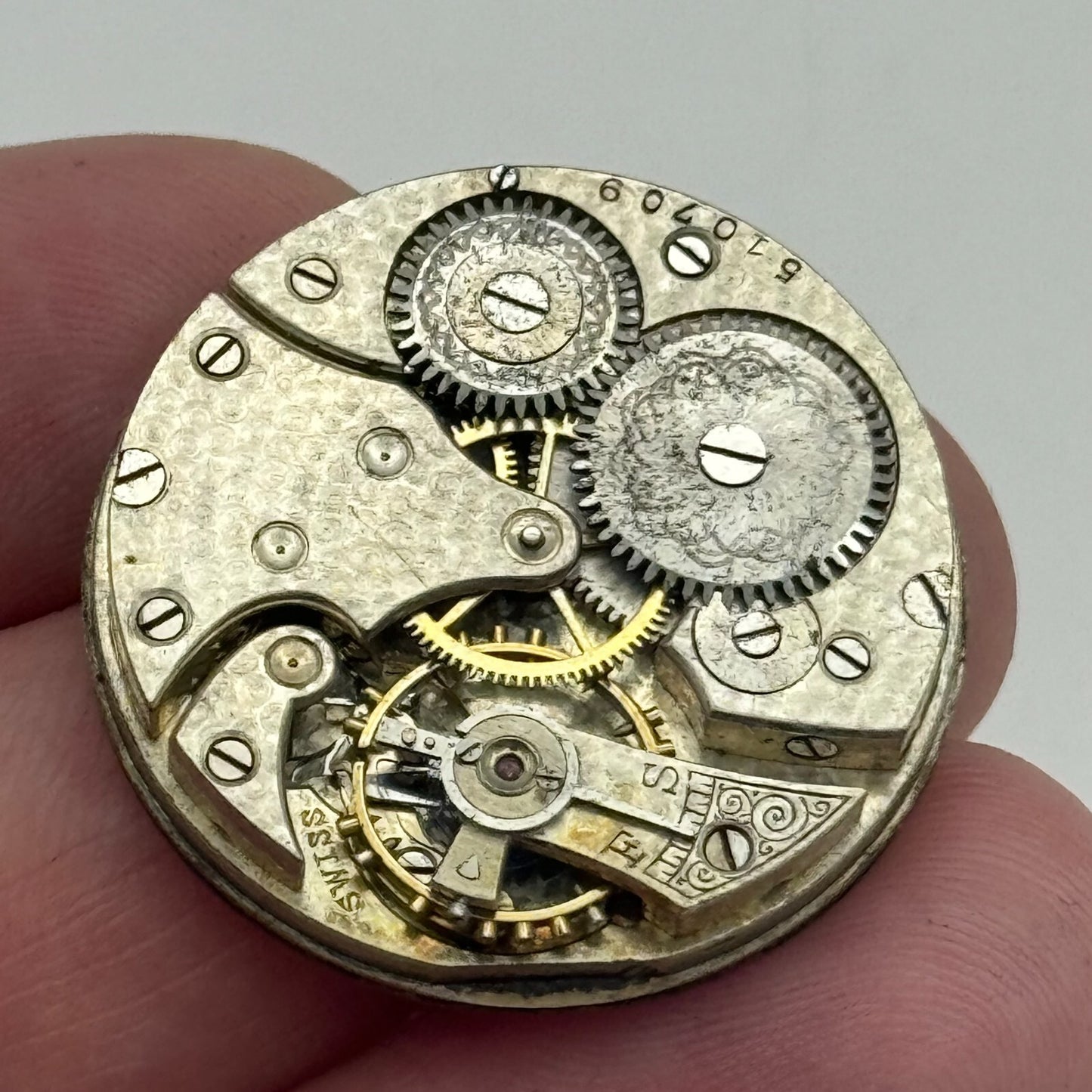 29.5mm F W Dudley Winnipeg 24 Hour Dial Trench Watch Movement Manual Wind PARTS