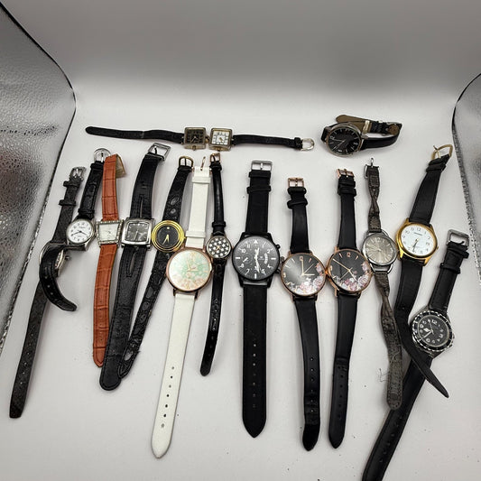 Bundle Of 16 Quartz Watches Job Lot Modern / Vintage Untested Parts / Repair