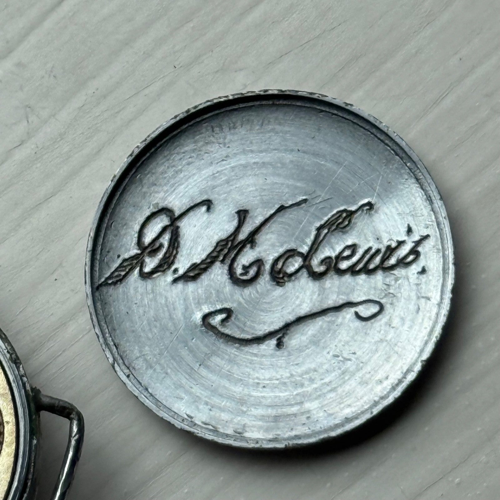 21mm Vintage Engraved D M Lewis Black Dial Manual Wind Watch PARTS / REPAIR