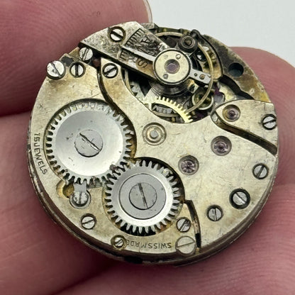 23.6mm 15 Jewels Roman Numerals Trench Watch Movement Manual Wind PARTS SPARES