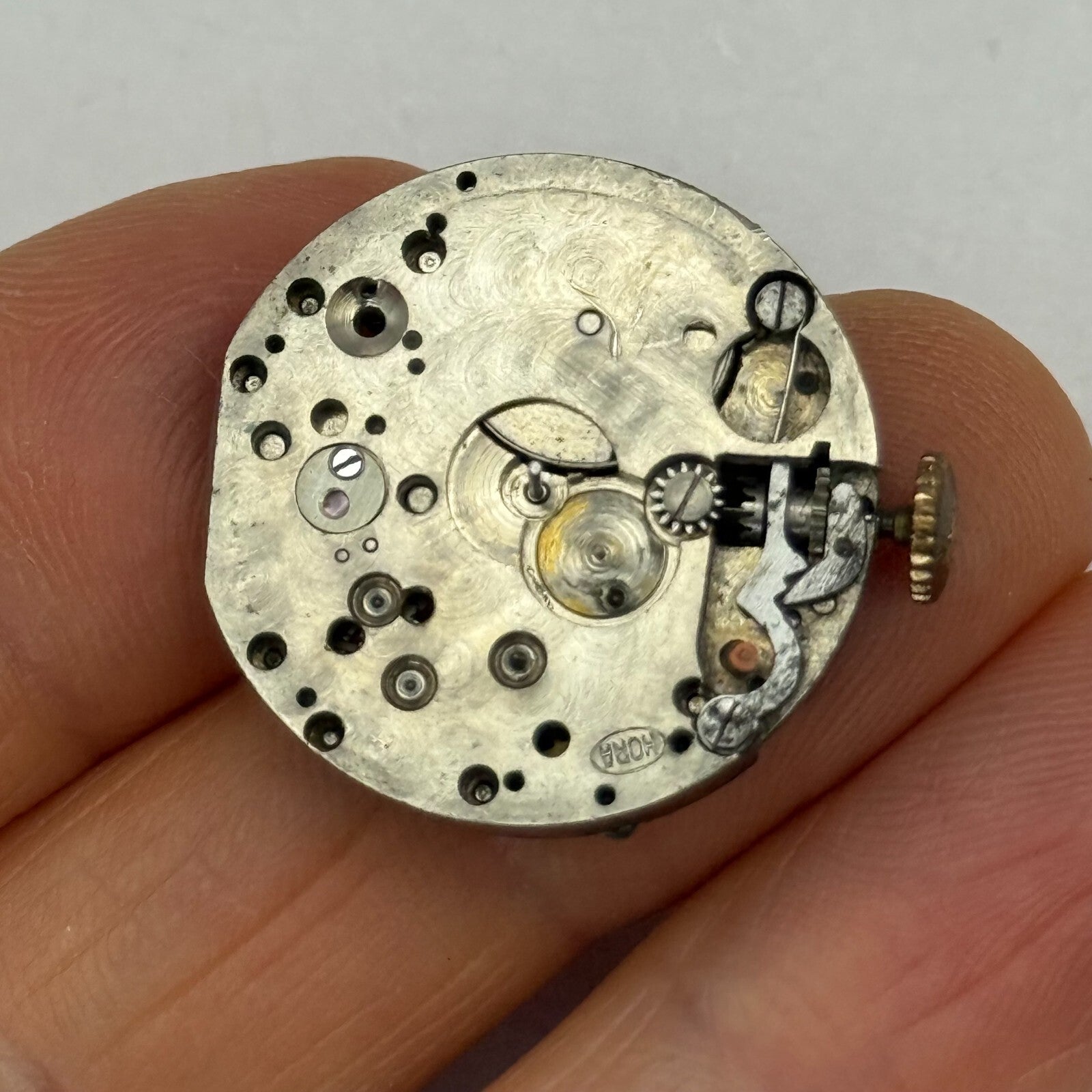 23.5mm Vintage Hora 2adj Trench Manual Wind Watch Movement PARTS REPAIR