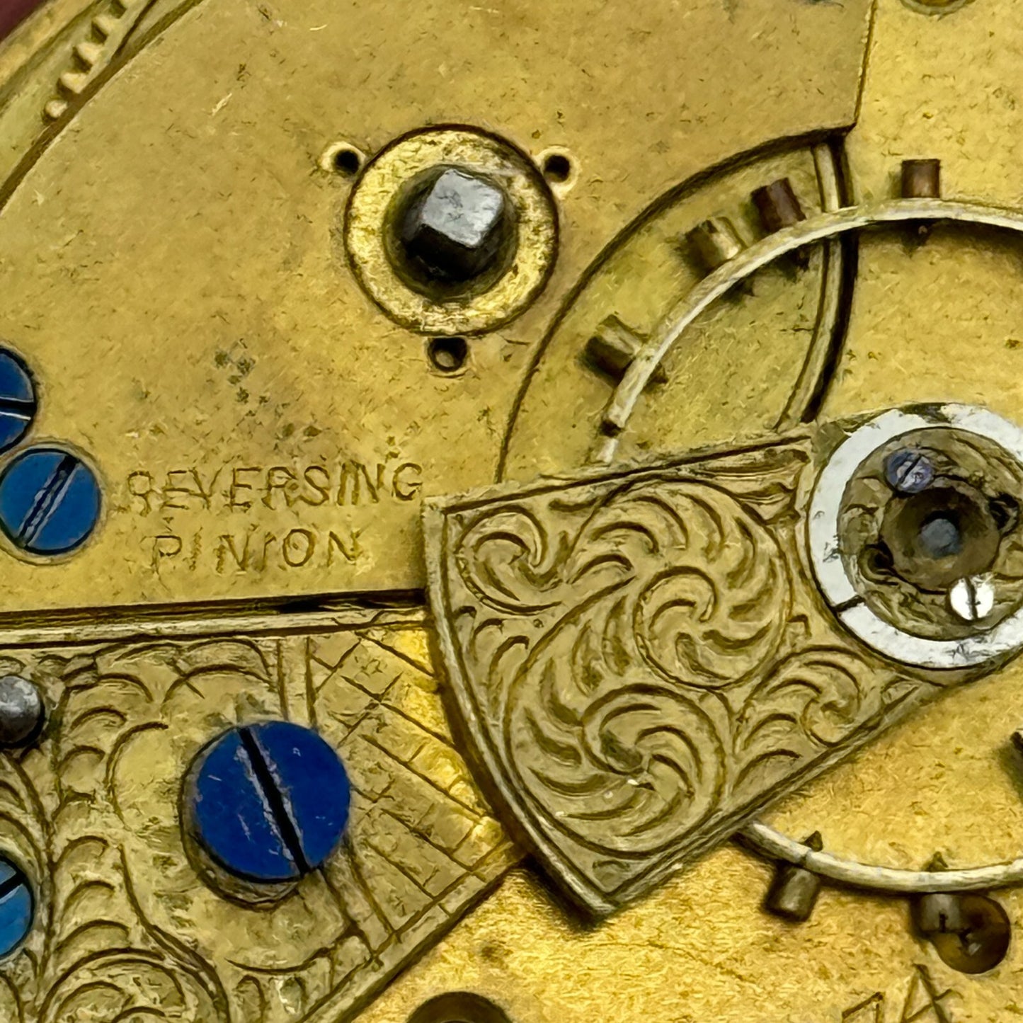 44.6mm Antique John Wilson Ossett Key Wound Pocket Watch Movement PARTS REPAIR