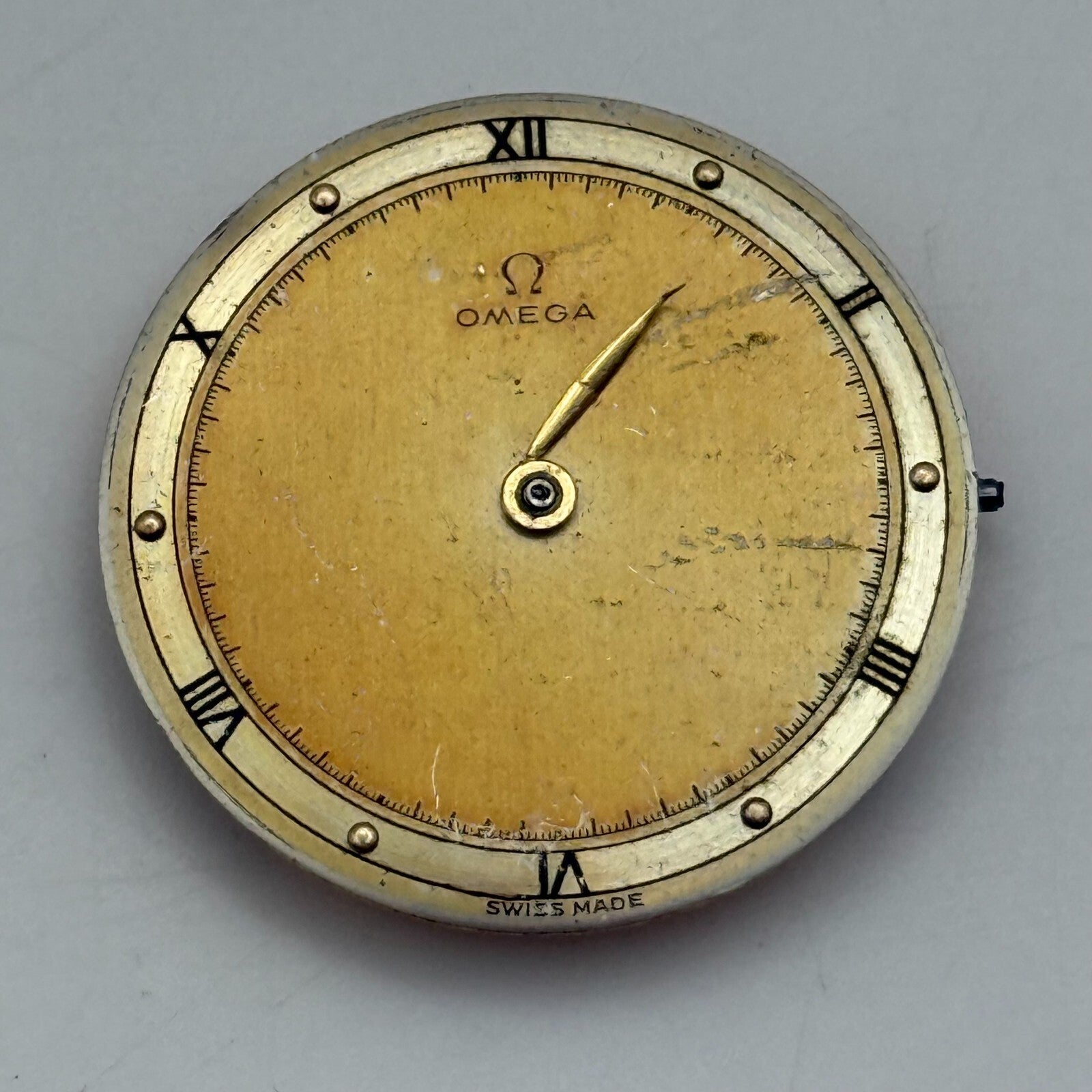 28.6mm 1940s Vintage Omega 28SC Swiss Manual Wind Watch Movement PARTS REPAIR