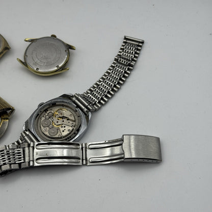 Bundle Of 6 Vintage Men’s Watches Mechanical Wind Up Job Lot Parts Repair Spares