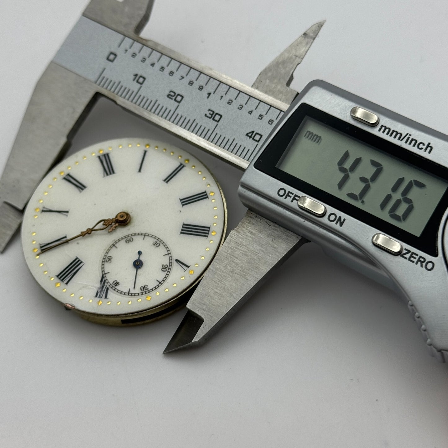 43.1mm Antique Open Face Cyrus GT Pocket Watch Movement PARTS REPAIR