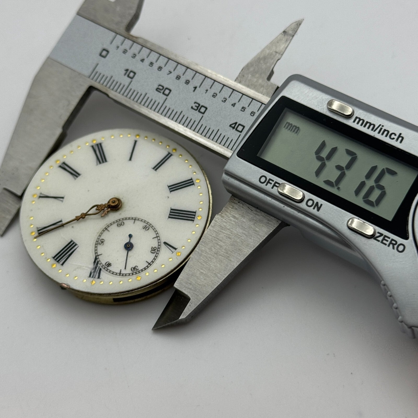 43.1mm Antique Open Face Cyrus GT Pocket Watch Movement PARTS REPAIR