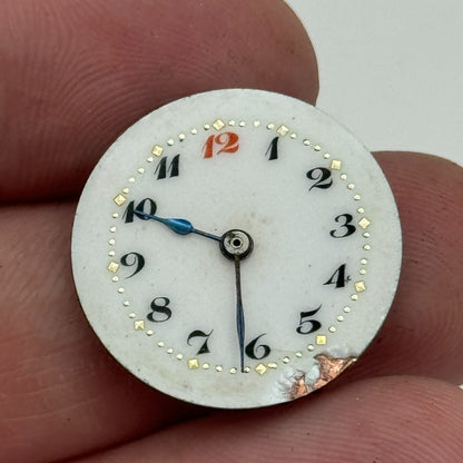 23.6mm Running Unidentified Swiss Trench Watch Movement Manual Wind  PARTS
