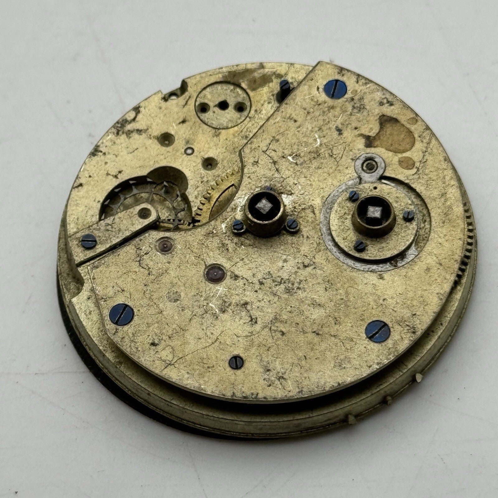 45.2mm Unidentified Pocket Watch Movement Roman Numerals Dial FOR PARTS