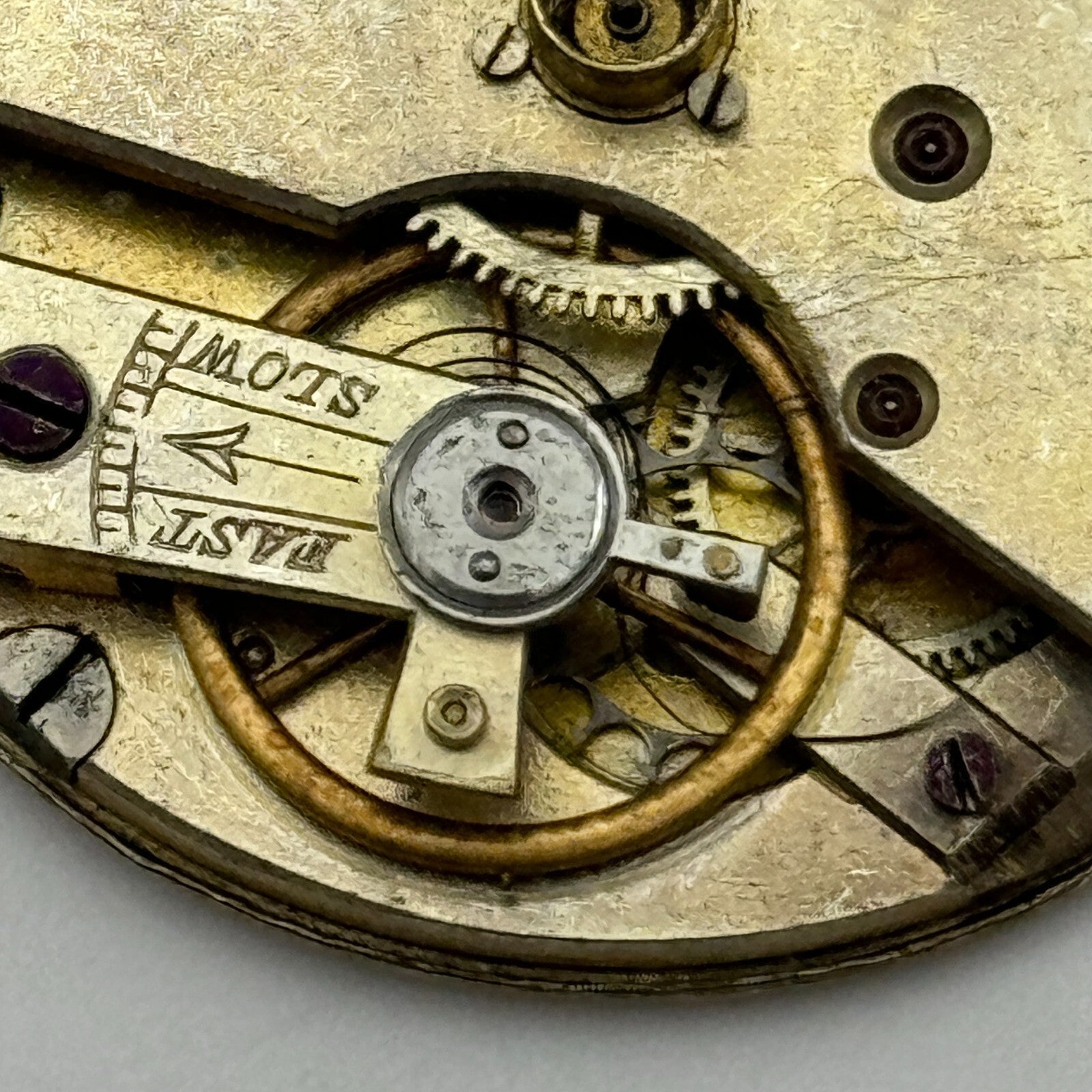 36.5mm Antique Key Wound Beautiful Gold Plated Dial Pocket Watch Movement PARTS