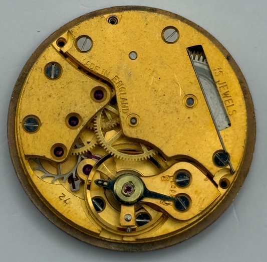 Smiths De Luxe 72 Shockproof Watch Movement Manual Wind Vintage Parts 26.9mm