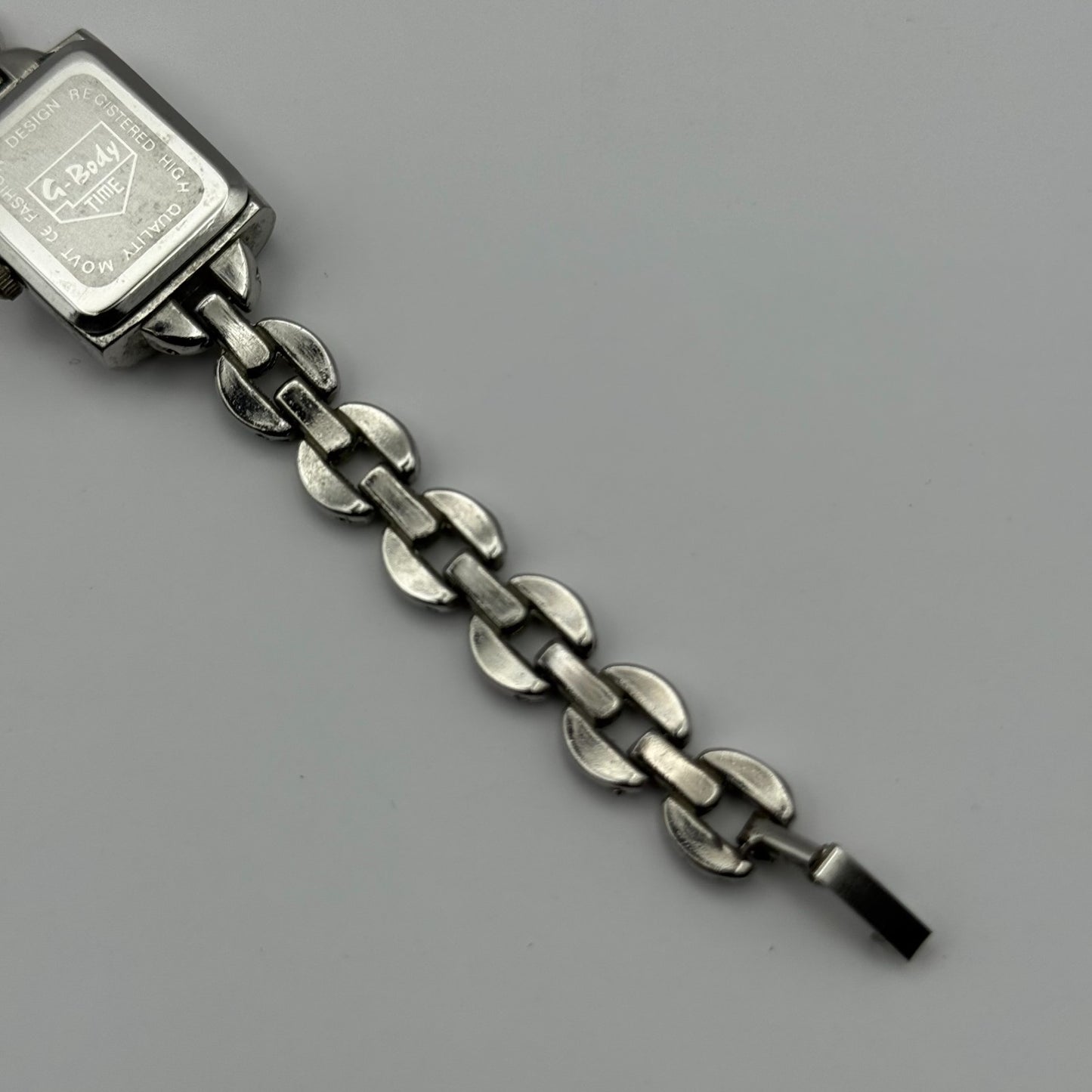 G-Body Time Ladies Quartz Watch White Dial Silver Tone Bracelet Working 19mm