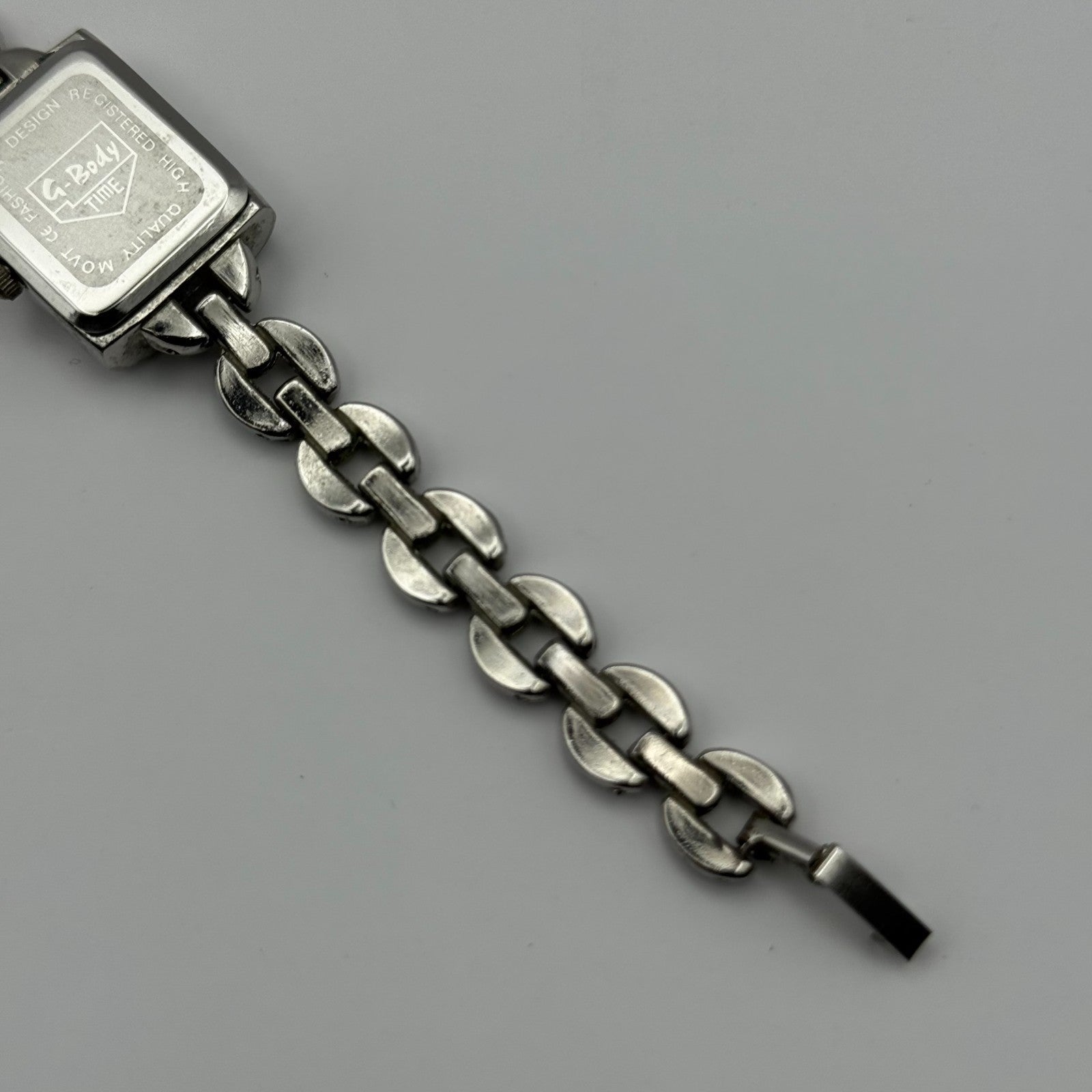 G-Body Time Ladies Quartz Watch White Dial Silver Tone Bracelet Working 19mm