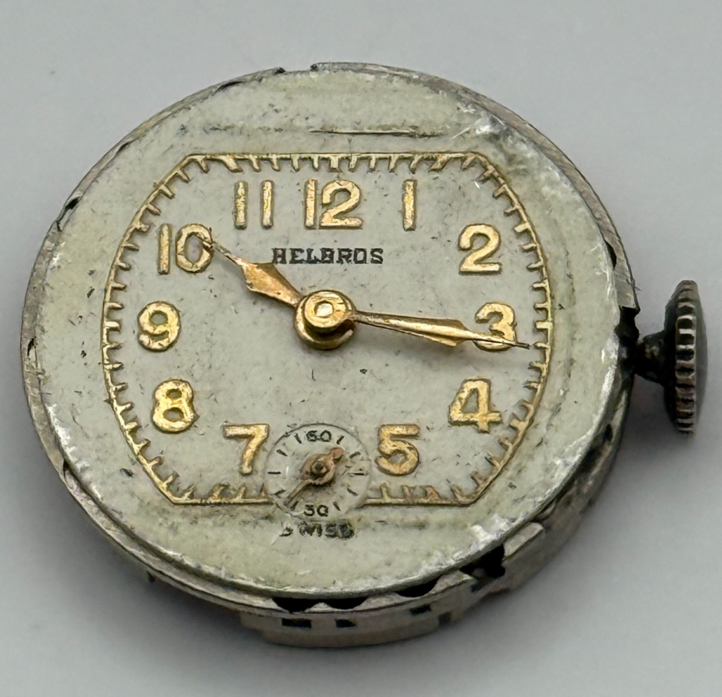 Helbros MXH 7 Jewels Watch Movement Manual Wind Vintage Parts Repair 19.5mm