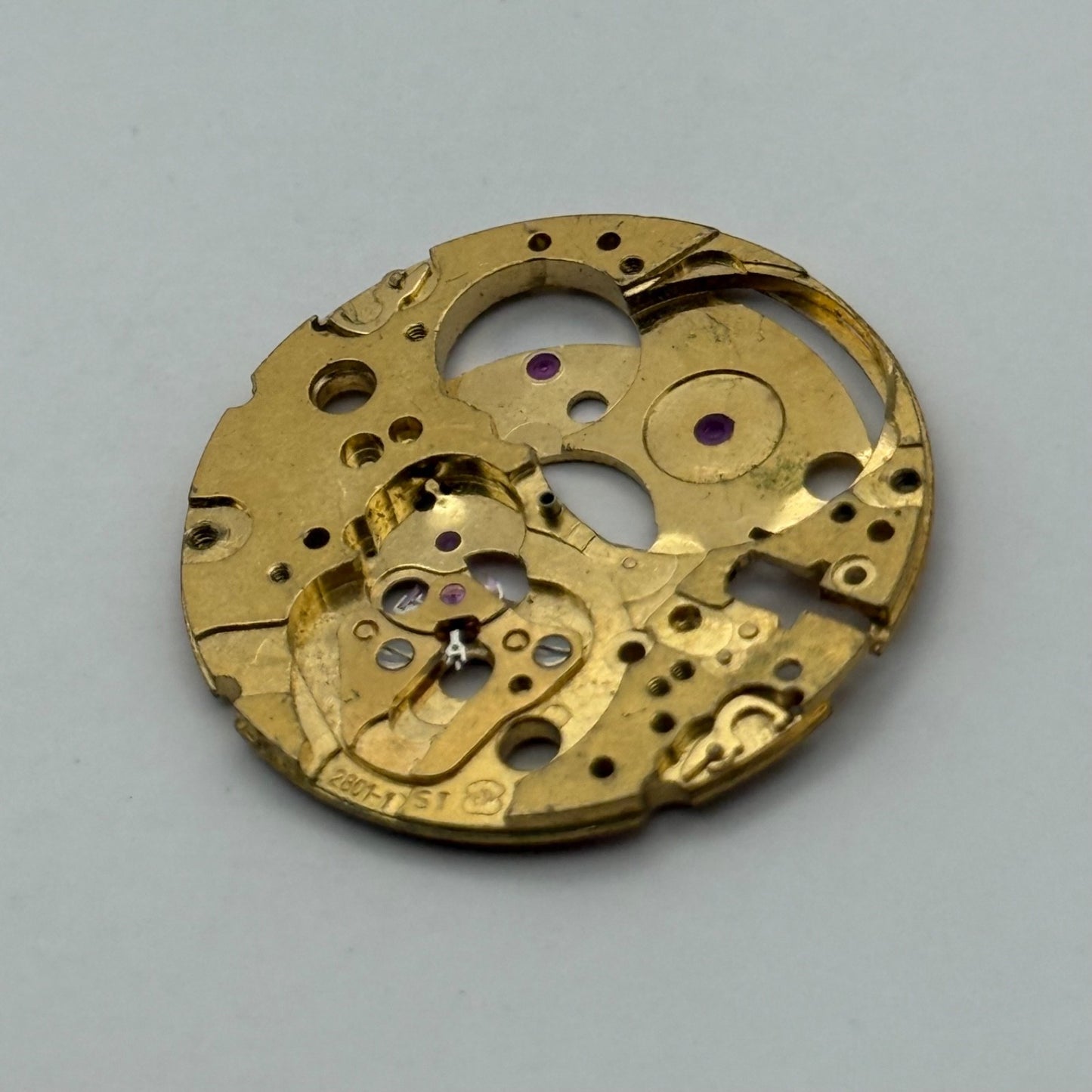 ETA 2801-1 ST Watch Movement Main Plate Manual Wind Vintage Swiss Parts 25.9mm