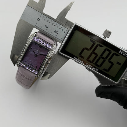 Oskar Emil Ladies Swiss Quartz Watch Crystal Bezel Leather Strap Working 25mm