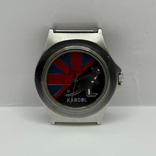Vintage Kangol Men’s Quartz Watch Kangaroo Silver Tone 100 Metre Working 40mm