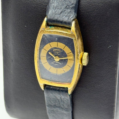 17mm Vintage Rotary Blue Bullseye Dial Swiss Manual Wind Watch PARTS / REPAIR