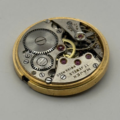 Majex Buren 370 Watch Movement Manual Wind Vintage Swiss 17 Jewels Parts 25.9mm