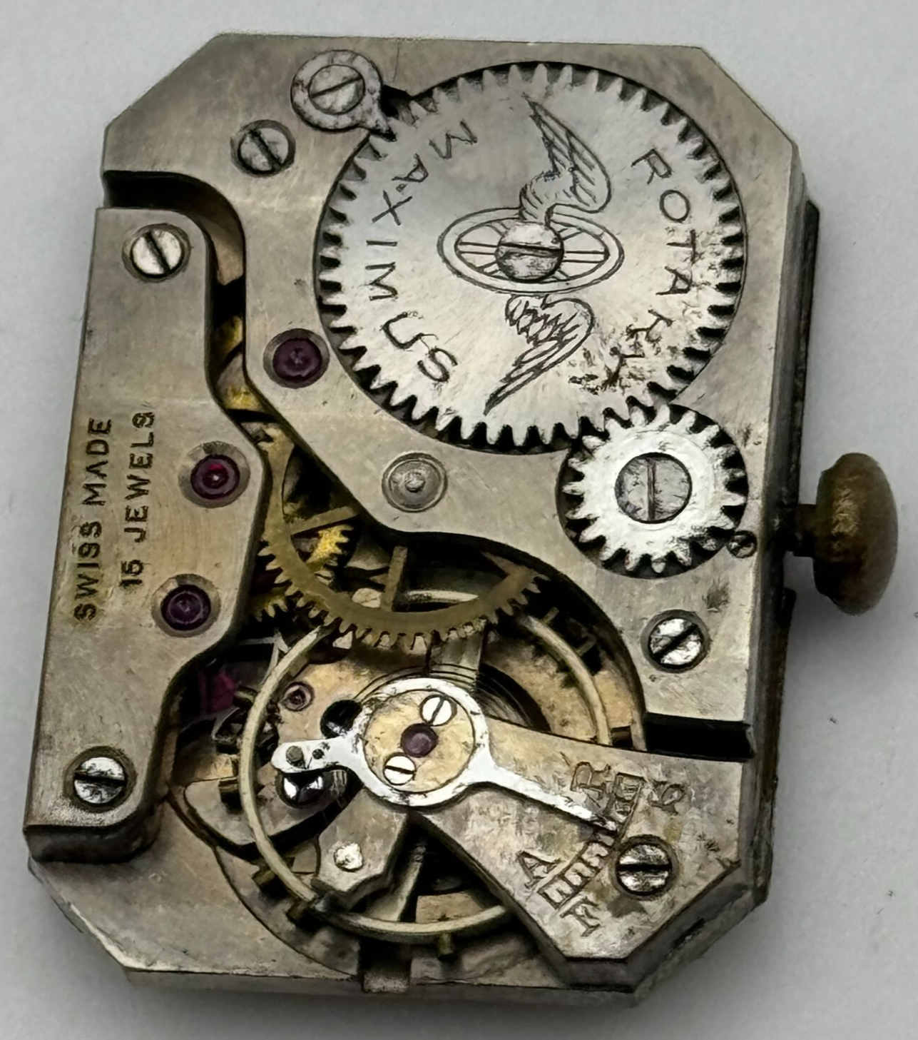 20.7mm Kendal & Dent Rotary Maximus Rare Tank Watch Movement Manual Wind PARTS