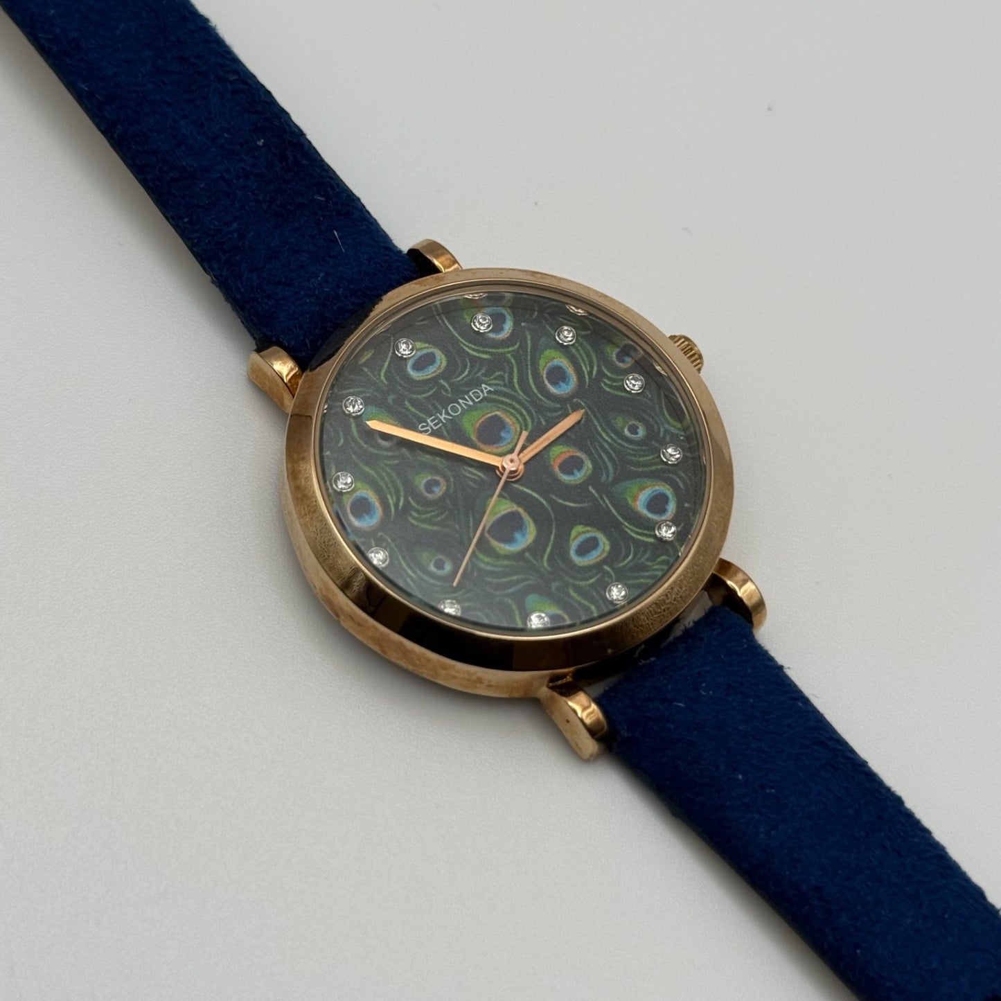 Working Ladies Sekonda Peacock Dial 34mm Quartz Watch New Battery Adjustable