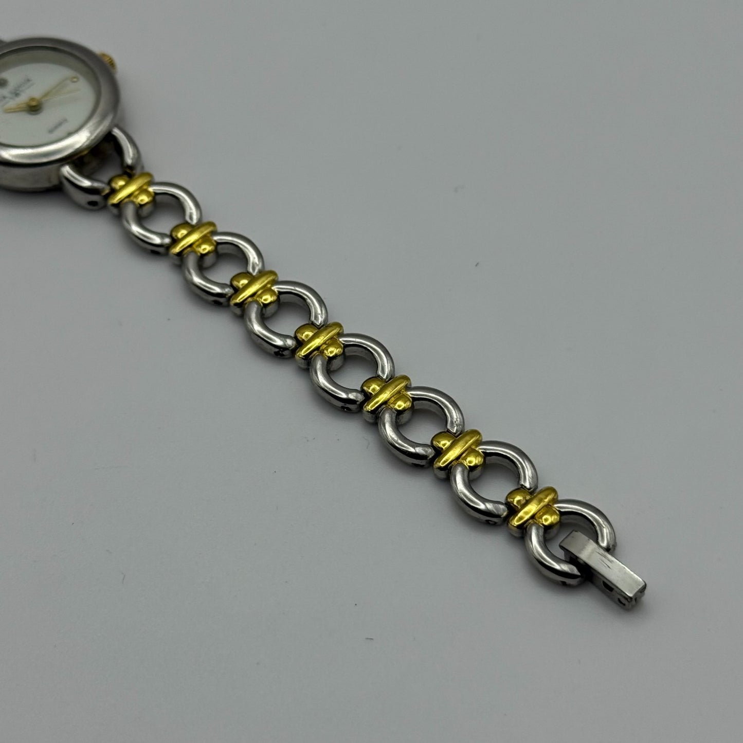 22mm Working Ladies Via Lucia 181 Two Tone Gold And Silver Quartz Watch 7 Inches