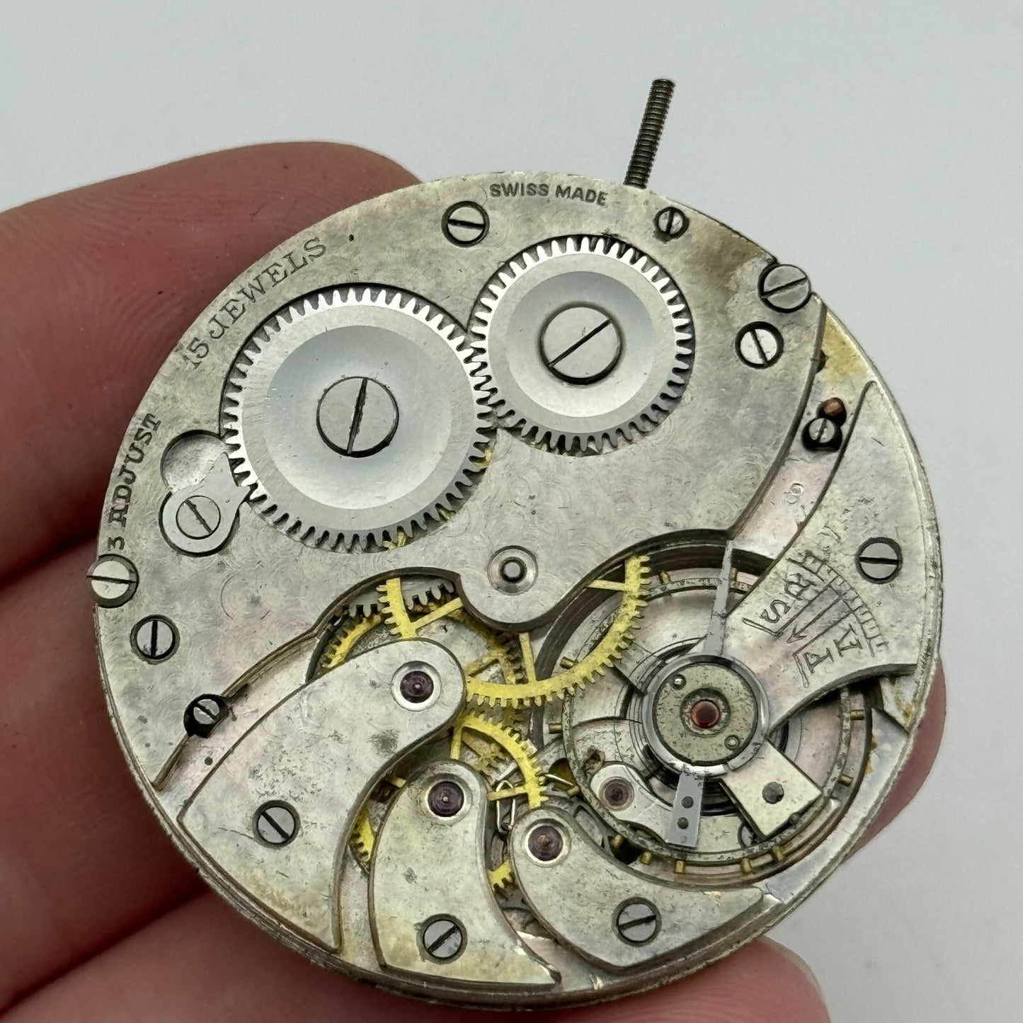 41.5mm Antique Grosvenor Open Face Sub Seconds Swiss Pocket Watch Movement PARTS