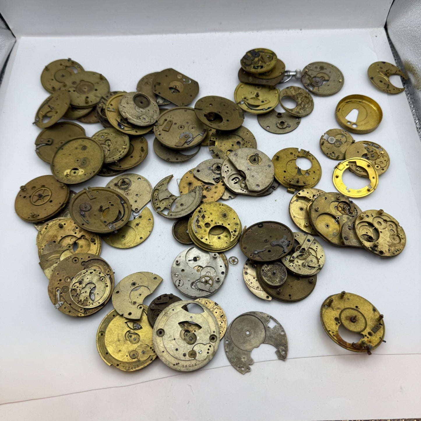 Large Bundle Of Antique Partial Pocket Watch Movements Joblot PARTS REPAIR SPARE