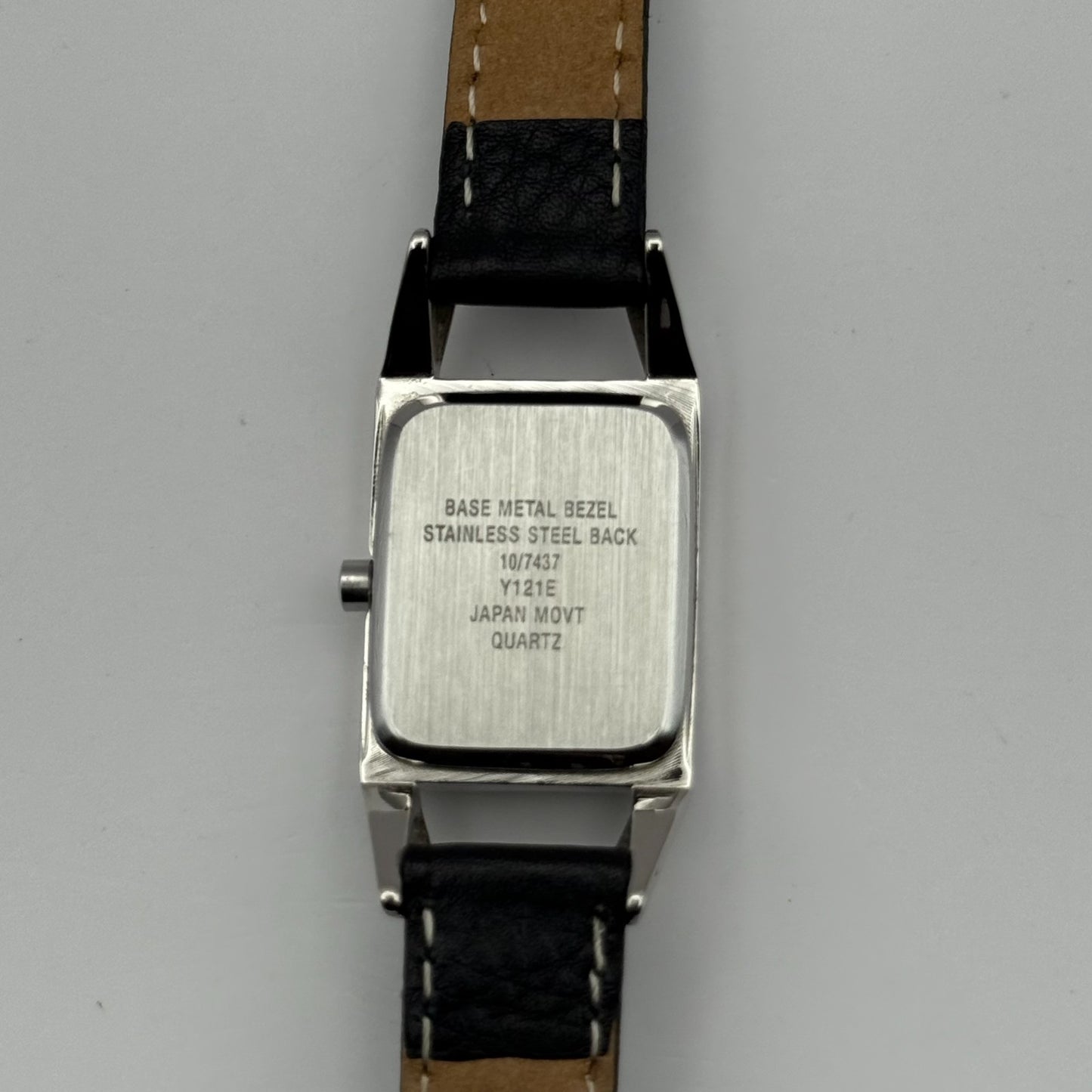 Anne Klein Ladies Quartz Watch White Dial Black Leather Strap Japan Working 18mm