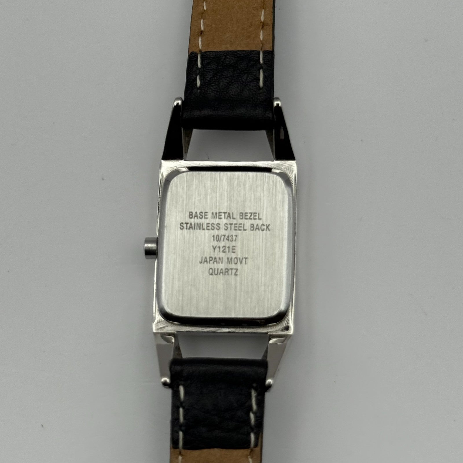 Anne Klein Ladies Quartz Watch White Dial Black Leather Strap Japan Working 18mm