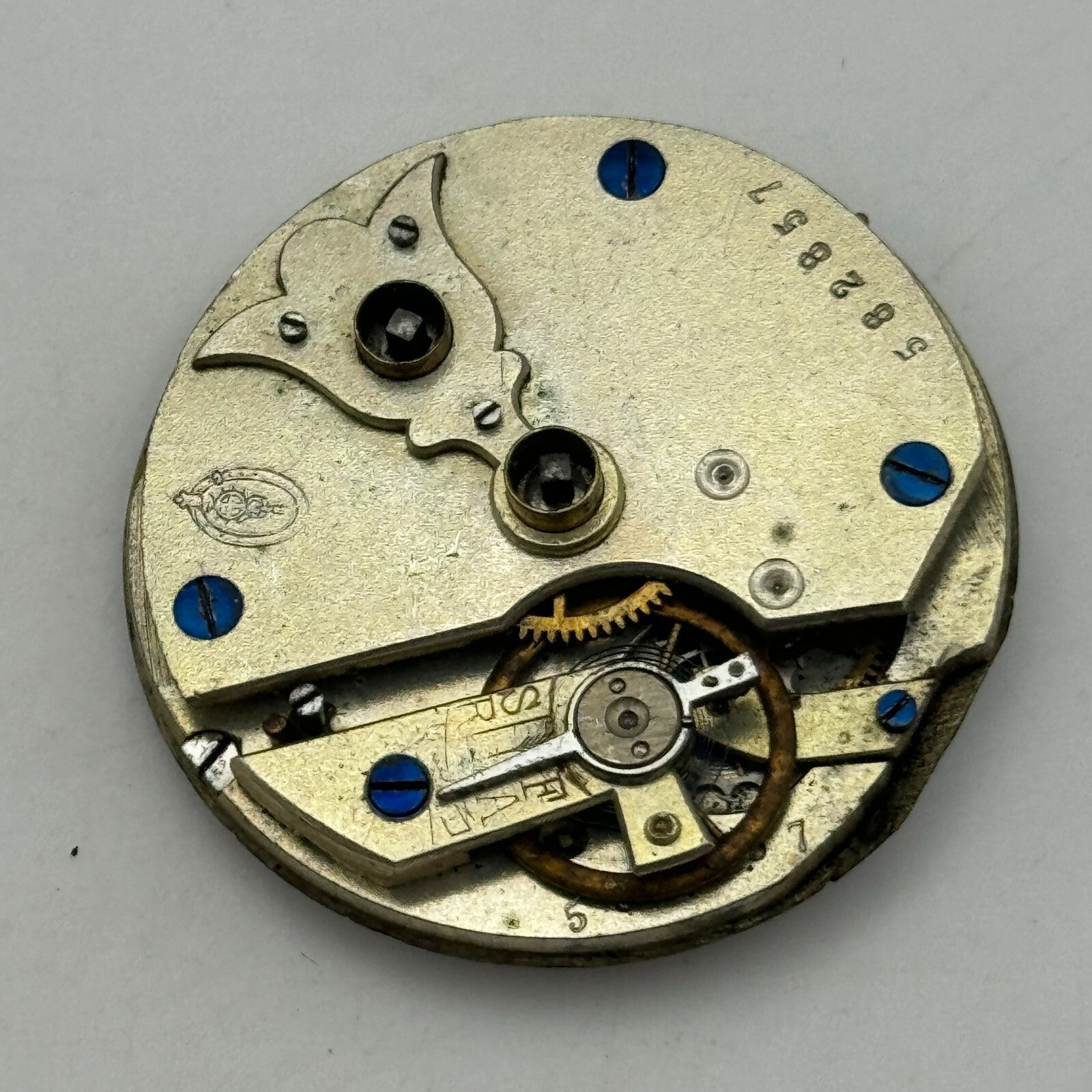36.2mm Antique Unidentified Key Wound Pocket Watch Movement PARTS REPAIR SPARES
