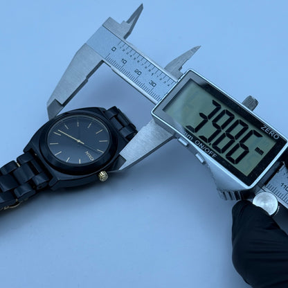 Nixon The Time Teller Acetate Men's Quartz Watch Black Japan Working 39mm