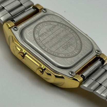 Casio Men’s Illuminator Quartz Watch Data Bank Dual Time Gold Tone Working 35mm